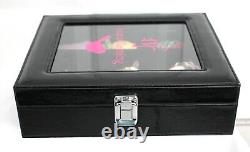 Nora Fleming Black Mini Keepsake Storage Box Display Case + 9 Mini's Pre-owned
