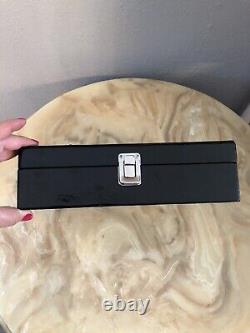 Nora Fleming Black Mini Keepsake Storage Box Display Case and lot of 6 mini's