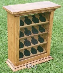 Oak Pocket Watch Jewelry Counter Upright Display Storage Case Cabinet