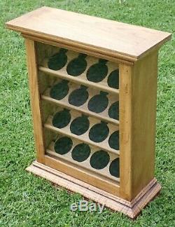 Oak Pocket Watch Jewelry Counter Upright Display Storage Case Cabinet