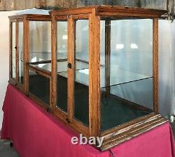 Old Country / General Store 6' Oak Twin Tower Counter Showcase / Display Case