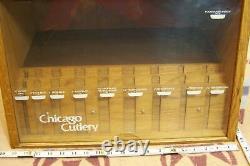 Older Chicago Cutlery Knife Hardware Store Display Case Countertop Merchandiser