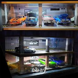 Otypus 1/24 Scale Model Car Display Case with Light, 1 24 Diecast Cars Storag
