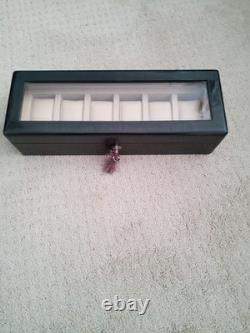 PARADISE PEN Luxury Wooden Watch Box Display Case Storage for 6 WATCHES
