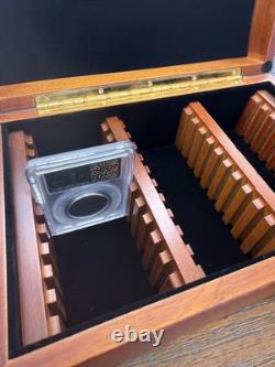 PCGS Coin Storage Display Box Wood Case 30 Coin Box! Holds 30 Coins! PCGS 4.0