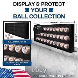 PENNZONI Baseball Display Case, Acrylic Hockey Puck Display Case, Holds 30 Balls