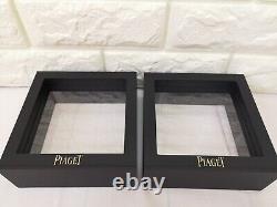 PIAGET Watch Case Storage Box Set of 2 Unused Floating Display Cases Authentic