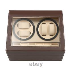 PU 4+6 Automatic Rotation Watch Winder Display Case Wooden Storage Box