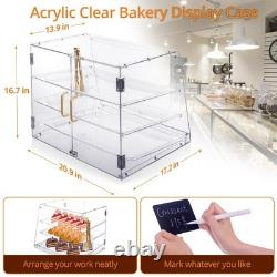 Pastry Display Case, Bakery Display Case 3 Tier Acrylic Clear Bread Storage