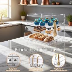 Pastry Display Case, Bakery Display Case 3 Tier Acrylic Clear Bread Storage