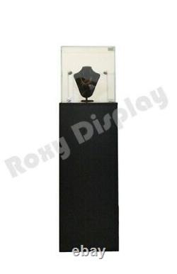 Pedestal Exhibition Stand Display Black Case Store Fixture #SC-PED-BK-L