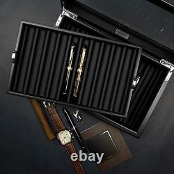 Pen Display Box Ebony Wood Pen Display Case, Fountain Pen Storage Box, 20 Pen