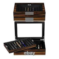 Pen Display Box Ebony Wood Pen Display Case, Fountain Pen Storage Box, 20 Pen O