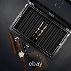 Pen Display Box Ebony Wood Pen Display Case, Fountain Pen Storage Box, 20 Pen O