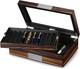 Pen Display Case Ebony Wood Storage Box With Glass Window, Holds 20 Fountain P