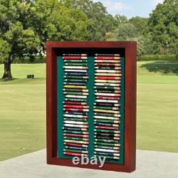 Pen Display Case Holder Golf Collection Organizer Wall Mount Wooden Storage Box