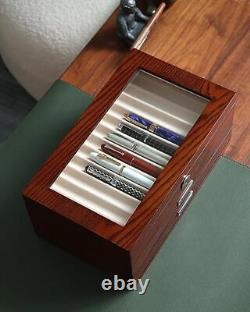 Pen Display Case with 36 Pen Slots, Fountain Pen Case, Wood Pen Storage