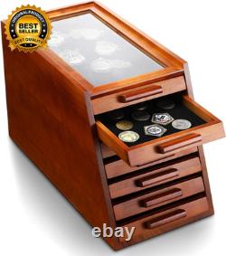 Pocket Display Case Glass Top Display Case Holder Tool Storage Cabinet felt