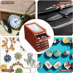 Pocket Knife Display Case Glass Top Display Case Holder Tool Storage Cabinet wit