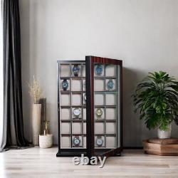 Pre-sale 30 Watch Ebony Walnut Wood Display Wall Case Stand Organizer Box