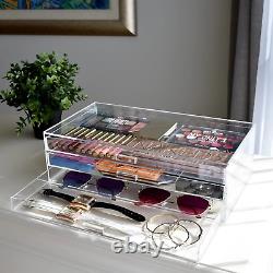 Premium Acrylic 3 Drawer Makeup Organizer Cosmetic Storage Jewelry Display Case