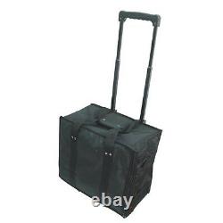 Premium Rolling Sales Display Travel Carrying Case & 12 Black Stackable Trays