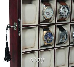 Presale- 30 Watch Cherry Wood Display Wall Case Stand Storage Organizer Box Hang