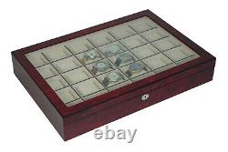 Presale- 30 Watch Cherry Wood Display Wall Case Stand Storage Organizer Box Hang