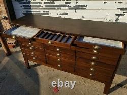 Primitive Vintage 21 Drawer Hardware Store Parts Cabinet, Apothecary Chest
