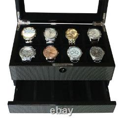 Quality Carbon Fibre Watch Luxury Case Storage Display Box Jewellery Watches N