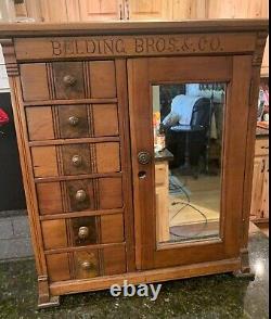 RARE Antique Belding Brothers & Company Silk Thread/Ribbon General Store Cabinet