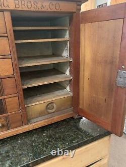 RARE Antique Belding Brothers & Company Silk Thread/Ribbon General Store Cabinet