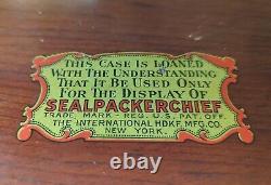 RARE Sealpackerchief General Store Handkerchief Display Case Antique Vintage