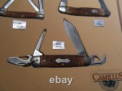 RARE VTG Camillus Knife Store Or Salesman Sample Display Box With 11 Knifes NICE