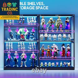 RGB Display Cabinet with Adjustable Glass Shelves, 4-Tier Storage Case with LED