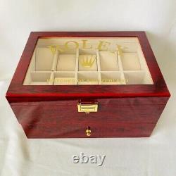 ROLEX Watch Display Case 20 Pieces Storage Collection Wooden Box For Collectors