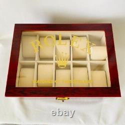 ROLEX Watch Display Case 20 Pieces Storage Collection Wooden Box For Collectors