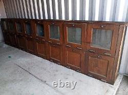 Rare 12 foot Oak Country Store Wall Mount Cabinet tin lined display seed 1900