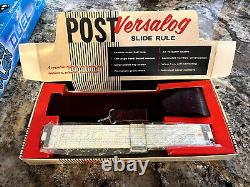 Rare Frederick Post 1460 Versalog Slide Rule & Leather Case With Store Display