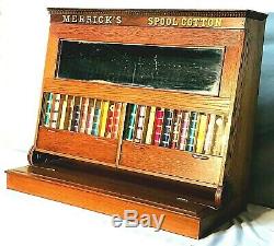 Rare Oak Country / General Store Merrick Sewing Thread Spool Display Cabinet