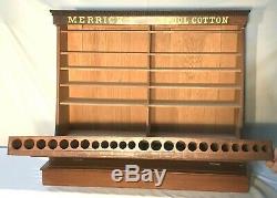 Rare Oak Country / General Store Merrick Sewing Thread Spool Display Cabinet