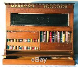 Rare Oak Country / General Store Merrick Sewing Thread Spool Display Cabinet