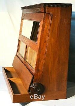 Rare Oak Country / General Store Merrick Sewing Thread Spool Display Cabinet