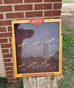 Rare Vintage Wiss Shears & Scissors Wood Store Display Case Built In Storage