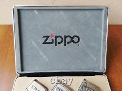 Rare Zippo Leather Collection Storage Display Case Cabinet Box For 6 Lighters