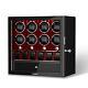 Red Automatic Watch Winder Display Storage Case With Jewellery Drawer Led Light