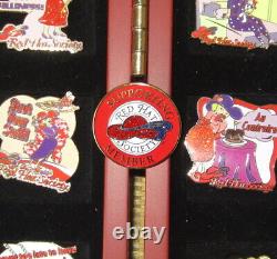 Red Hat Society Pins 41 Pin Collection Deluxe Display/Storage Case 40+ Member