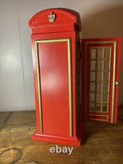 Red London British UK Telephone Booth CD Organizer Storage Display Case