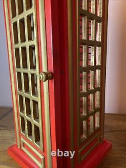 Red London British UK Telephone Booth CD Organizer Storage Display Case
