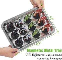 Reddish Brown Wood Miniature Display Case with 6 Adjustable Trays, Easy Assembly